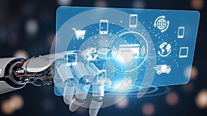 Advanced robotic hand interacting with digital interface