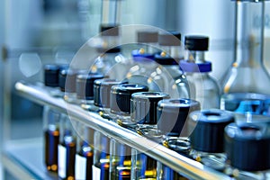 Advanced Robotic Systems in Pharmaceutical Lab for Medical Vial Production and Sterile Operations photo