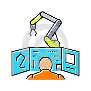 advanced robotics control panel color icon vector illustration