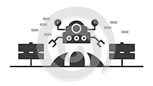 Advanced Robotics Smart Control System Automation, vector design Generative AI