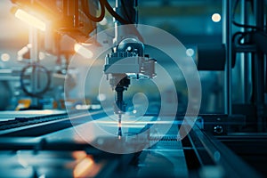 Advanced robotics technology in a modern industrial manufacturing setting