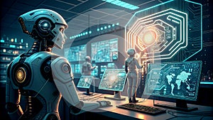 Futuristic AI Control Room