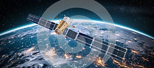 Advanced satellite providing global communication and gps services with holographic data technology