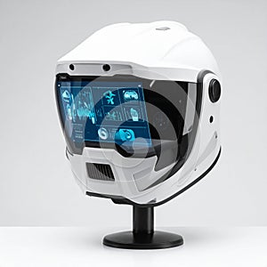 Advanced Sci-Fi Helmet with Heads-Up Display