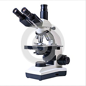 Advanced scientific microscope isolated on white background for research and analysis, Ai Generated