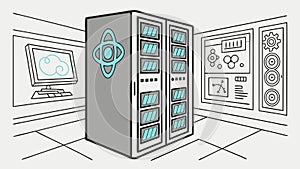 Advanced Server Room and Network Operations, vector design Generative AI