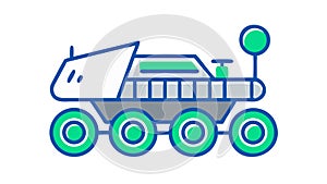 Advanced Six-Wheeled Rover Exploration Vector, vector design Generative AI