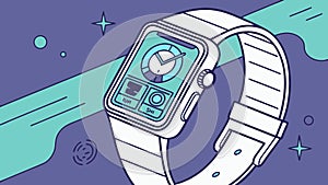 Advanced Smartwatch Interface for Data Visualization, vector design Generative AI