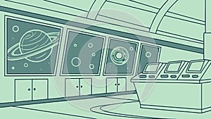 Advanced Space Control Room: Futuristic Command Center Art Vector Design Generative AI