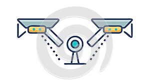 Advanced Surveillance Cameras, Security System Technology, vector design Generative AI