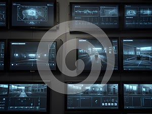 Advanced Surveillance: CCTV Cameras and Guard Monitoring System HUD UI