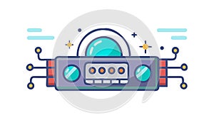 Advanced Tech Control Panel: Digital System Future Interface, vector design Generative AI