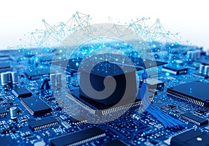 Advanced technology central processing unit isolated on white background