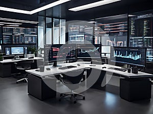 Advanced Technology Command Center with Global Data Visualization and Analysis.