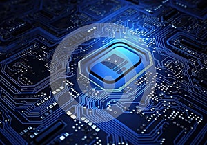 Advanced Technology Concept Visualization Circuit Board CPU Processor Microchip Starting Artificial Intelligence Digitalization