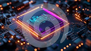 Advanced technology cpu processor chip motherboard computer hardware system ai tech circuit board design