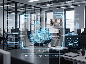 Advanced technology interface isolated on white background