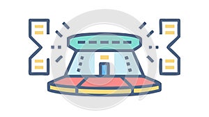 Advanced Technology Platform: Holographic Display Futuristic Interface, vector design Generative AI