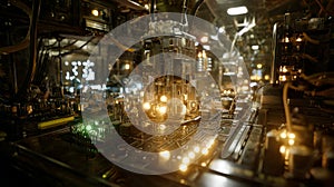 Advanced Technology Visualization: processor microchip starting artificial intelligence digitalization of neural networking and