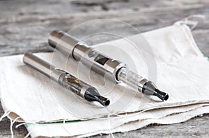 Advanced vaping device, e-cigarette on table