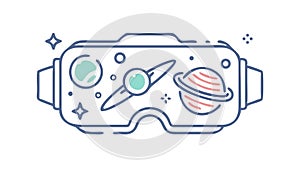 Advanced VR Interface: Virtual Reality Headset with Circuitry Icon, vector design Generative AI