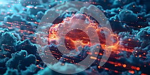 Advancing Cloud Technology with Quantum Computing Innovation. Concept Quantum Computing, Cloud