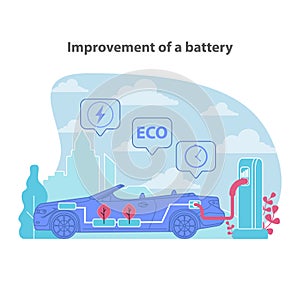 Advancing electric car technology. Focused on battery improvements for enhanced performance.