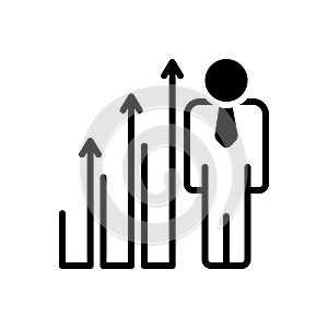 Black solid icon for Advancing, outdo and slog