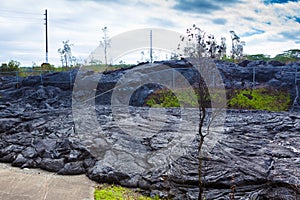Advancing lava in town photo