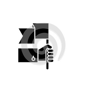 Advantage black icon, vector sign on isolated background. Advantage concept symbol, illustration