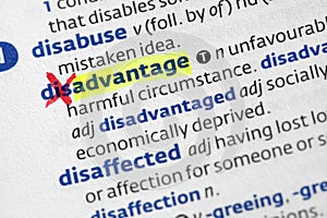 Advantage from disadvantage