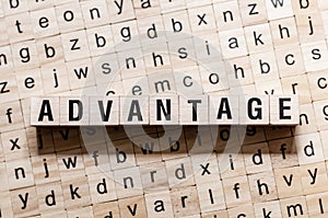 Advantage word concept on cubes