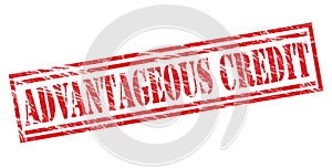 Advantageous credit Red stamp on white background photo