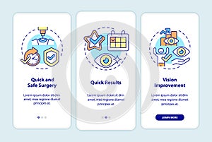 Advantages of laser eye surgery onboarding mobile app page screen