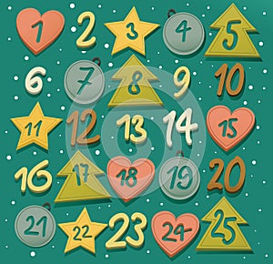 Advent calendar - Christmas holiday background