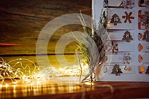 Advent calendar with christmas lights