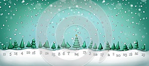 Advent calendar with fir trees