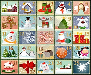 Advent calendar stamps