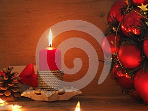Advent candle burning