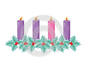 Advent candles vector