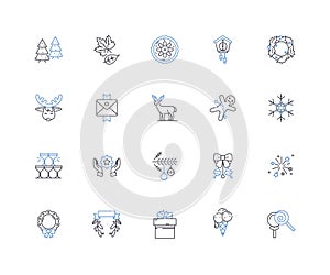 Advent line icons collection. Hope, Anticipation, Advent wreath, Bethlehem, Christmas, Countdown, Candles vector and