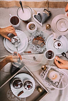 Advent time tea party with homemade muffins