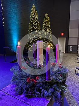 Advent Wreath in Church Setting