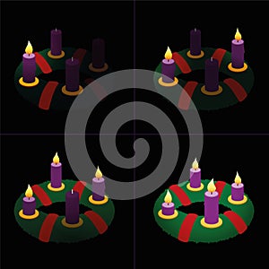 Advent Wreath First Second Third Fourth Sunday