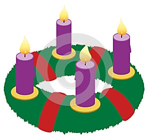 Advent Wreath Illustration Icon Symbol