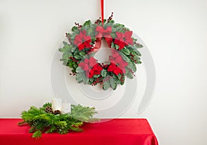 Advent wreath over side board