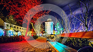 Advent Zagreb Gric tower Croatia Christmas lights