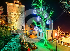 Advent Zagreb Gric tower Croatia Christmas lights