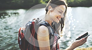 Adventure Backpack Destination Outdoor Leisure Concept