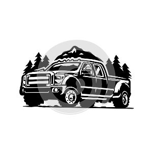 Adventure car logo design. 4x4 truck vector isolated